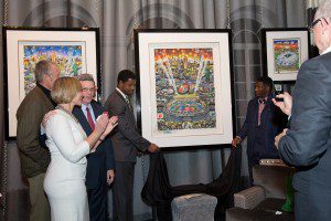 Quinton Couples and Antrel Rolle unveil the Fazzino artwork